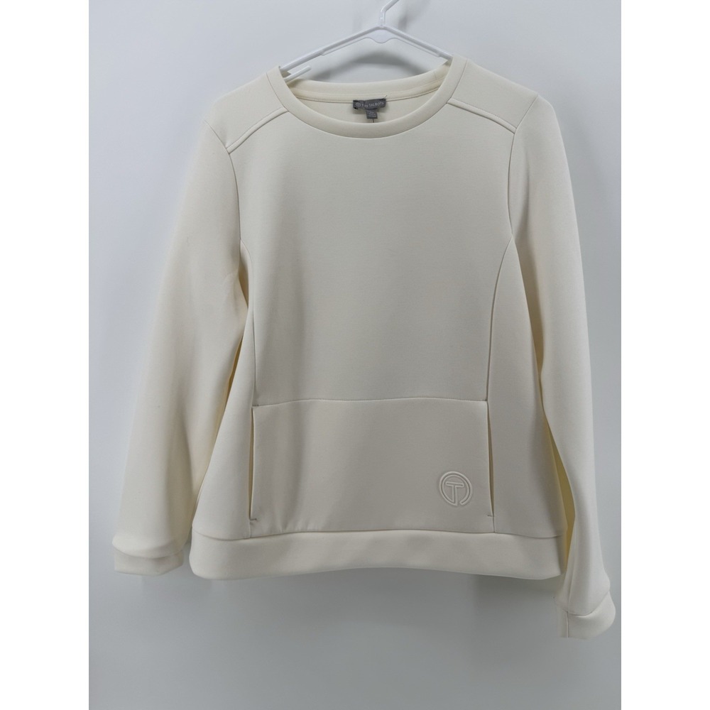 T by‎ Talbots Womens Cream  Sweatshirt Petite Medium NWT